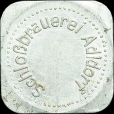 BIERMARKE: Gut für 1/2 Liter Bier. BRAUEREI SCHLOSSBRAUEREI ADLDORF ⇒ EICHENDORF