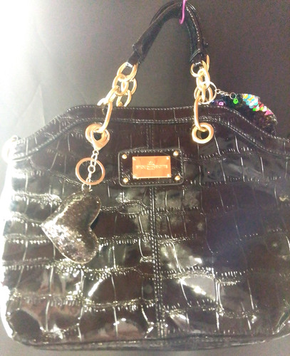 Schwarze handtasche lack - schwarze, in