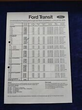 FORD Transit Preisliste
