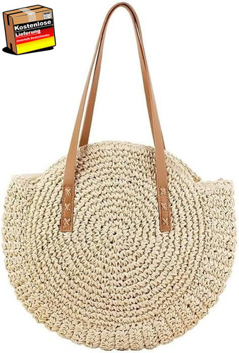 Damen strohtasche groß rund - strohtasche,