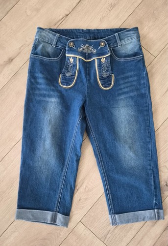 Damen denim lederhose - denim,