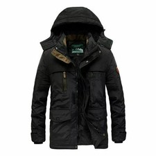 Herren Winterjacke Outdoor Jacke Warm Gefüttert Wasserdichte Parka Armee Mantel-