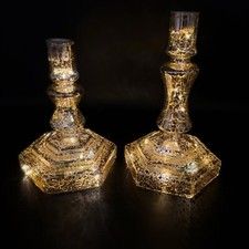 2 Kerzenständer aus Glas