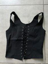 Damen Weste mit Bindeverschluss | Schwarz | Gr. 42 | Sexy Lasziv Party Elegant 