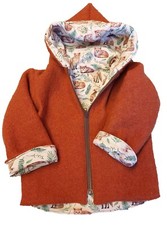 Wollwalkjacke  Zipfeljacke Füchse  Wendejacke Wollwalk Kapuze Kinder Baby