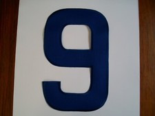Zahl 9 Bügelbild blau Stoff