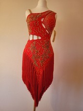 Latein Turnierkleid, rot, S -