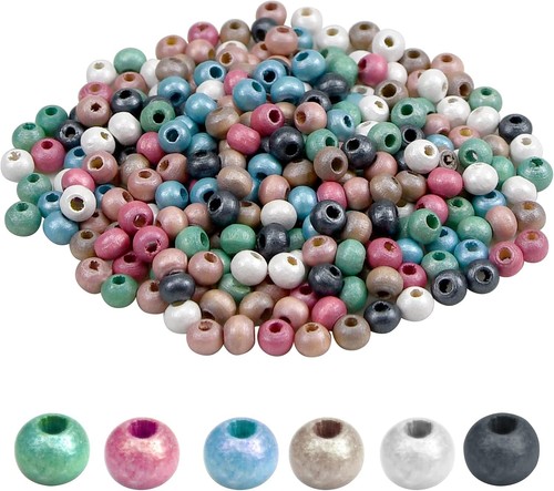 Bunte holzperlen 6mm runde - bunte,