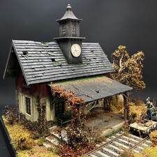 Alter Bahnhof in 1:35 - Laser Cut Gebäude aus Holz zum selberbauen für Diorama