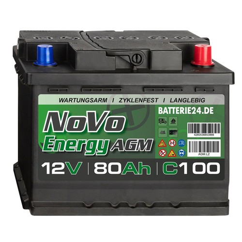 Novo agm 80ah batterie 12v - agm,