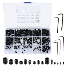 Madenschrauben Set, Inbusschrauben, M2,5-M8, 300 Stück, Edelstahl, Schwarz