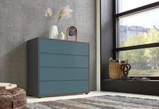 BMG Möbel Kommode Mailand3 Schubladenkommode Sideboard Anrichte anthrazit petrol