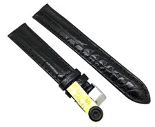 Uhrenarmband Louisiana Kroko 18/16mm Uhrband schwarz Deutscher Hersteller / 77