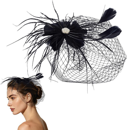 Damen fascinator hut mit feder - hut,