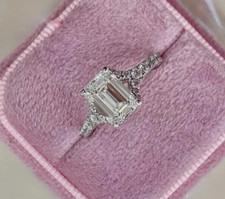 950 Platinum 2.00 Karat Smaragd Schliff Kunstdiamanten Grown Diamant / Cvd Damen