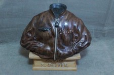 BÜSTE WERBEAUFSTELLER S. OLIVER LEDERJACKE FLIEGERJACKE KERAMIK NICHT BESCHÄDIGT