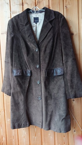 Dunkelbrauner ledermantel - dunkelbrauner,
