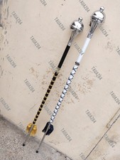 Zeremonientrommel Major Streitkolben 3-teilig mit Quaste Chromkopf, schwarz weiß, braun