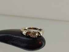 Diamonique Solitäre Ring Silber 925 Vergoldet