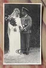 Wehrmacht Portrait Hochzeitsfoto Orden Abzeichen 2.WK WW2 Original Foto 