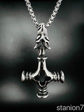 Wolf Kreuz Anhänger Edelstahl Kette Fenrir Wikinger Krieger Schmuck Biker 192A
