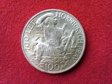 Tschechoslowakei 100 Korun 1949 Münze 500er Silber Bergrecht Iglau Bergmann