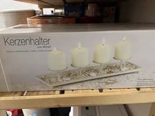 4er Kerzenhalter Metall (weiß) Für Jede Jahreszeit, Adventskranz, Advent, Ostern