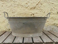 kleine  gebrauchte ovale Zinkwanne Zinkbottisch Metallwanne verzinkt Frankreich
