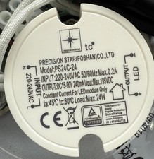 PRECISION STAR PS24C-24 Rund LED Ersatz Trafo DC15-90V 24W 240mA Netzteil Ø50mm