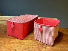 IKEA Aufbewahrungsbox WILJ Faltbox Gingham Karo Stoff ähnlich SKUBB Box 2Stück