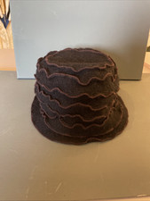 Vintage Diefenthal Damen Woll Hut - Schwarz Weich Beanie Glocke retro