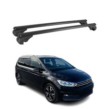 Dachträger für VW Touran 2015-2025 Gepäckträger Grundträger Aluminium Schwarz 2x