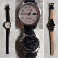 Damen Funkarmbanduhr MARQUIS, deutsches Funk-Werk, Edelstahl, Lederarmband