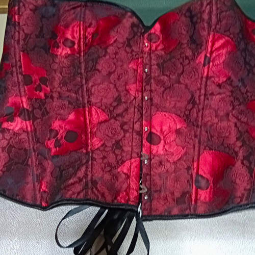 Damen korsage rot - damen, rot/schwarz