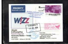 RHEINMÜNSTER PRIVATPOST WIZZ AIR FFC KARLSRUHE BADEN - TIRANA ALBANIA 2020
