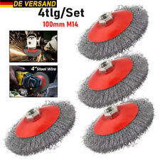 4x Topfbürste Stahl Drahtbürste M14 Gezopft Kegelbürste für Flex Winkelschleifer