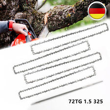 4x Kette 0,325" 1,5mm 72TG für Kettensäge 45cm 18" Inkl.Kettensägenfeilen DE