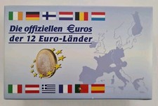 KMS Sammlung aller Euro Münzen der 12 Teilnehmerländer 2002, 12x8 Münzen in Box