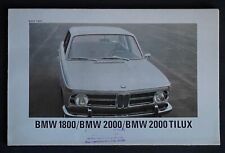 BMW 1800 BMW 2000 BMW 2000 TILUX Prospekt VII 1968 4x S. s/w KEIN NACHDRUCK RAR