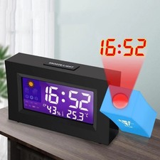 Projektionswecker Digitaler Wecker mit Projektion Hygrometer Thermometer Snooze