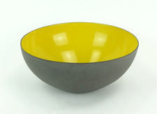 vintage danish modern krenit SCHÜSSEL herbert krenchel metall gelb emailliert