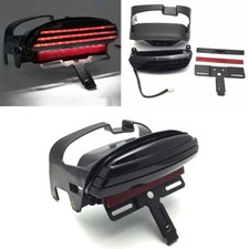 Tri-Bar Fender Rücklicht Bremslicht Schwarz Für Harley Dyna Fat Bob FXDF 2008-13