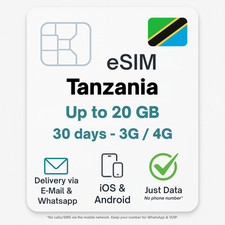 Tansania eSIM bis zu 20 GB