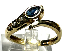 Juwelier 585 Gold 14 K Gold Ring modernes Design Saphir Brillis 0,03ct Juwelier