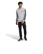  Voller TrainingsAnzug HERREN Adidas Basic 3-Stripes French Terry Grau 