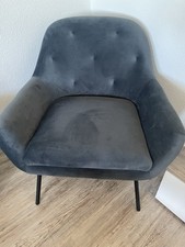 Blauer Sessel mit Samtbezug Relaxsessel