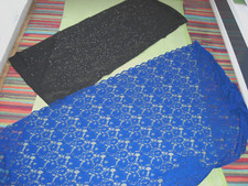 Stoffpaket Stoffabschnitte, 2 Stoffreste   Spitze PE, blau, schwarz