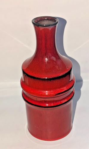Rot glasierte flaschenvase - rot,