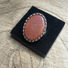 Herrenring Achat aqeeq Stein Silber 925 خاتم عقيق منقوش كبدي يماني