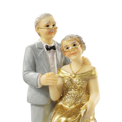 Goldene hochzeit dekofigur - goldene,